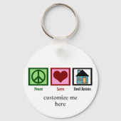 Frieden Liebe Real Anwesen Schlüsselanhänger (Rückseite)