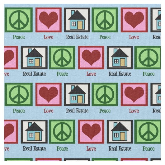 Frieden Liebe Real Anwesen Stoff (Nahaufnahme)