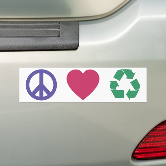 Frieden, Liebe, recycelnd Autoaufkleber (Auf Auto)