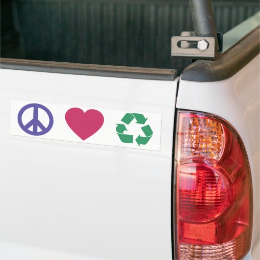 Frieden, Liebe, recycelnd Autoaufkleber (Auf Lkw)