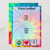 Frieden, Liebe, Reittiere Einladung (Vorne/Hinten)