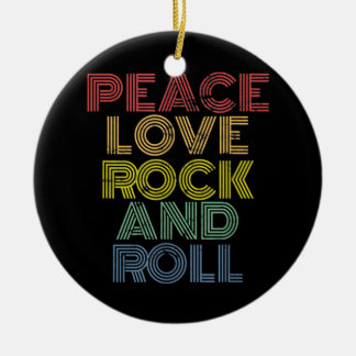Frieden Liebe Rock and Roll Keramik Ornament
