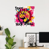 Frieden, Liebe, Rock'n'Roll Poster (Heimbüro)