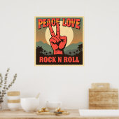 Frieden, Liebe, Rock'n'Roll Poster (Küche)