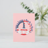 Frieden, Liebe, Rock'n'Roll Postkarte (Stehend Vorderseite)