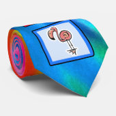 Frieden, Liebe, rosa Flamingos Krawatte (Gerollt)