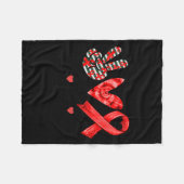 Frieden Liebe Rotes Band Blut Überlebender Design Fleecedecke (Vorderseite (Horizontal))