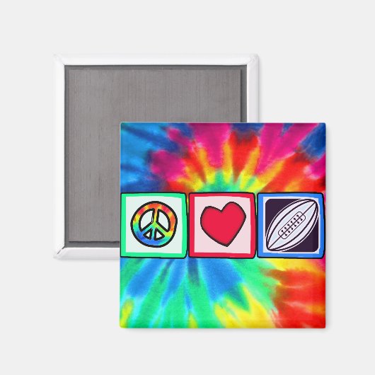 Frieden, Liebe, Rugby Football Magnet (Vorderseite/Rückseite)