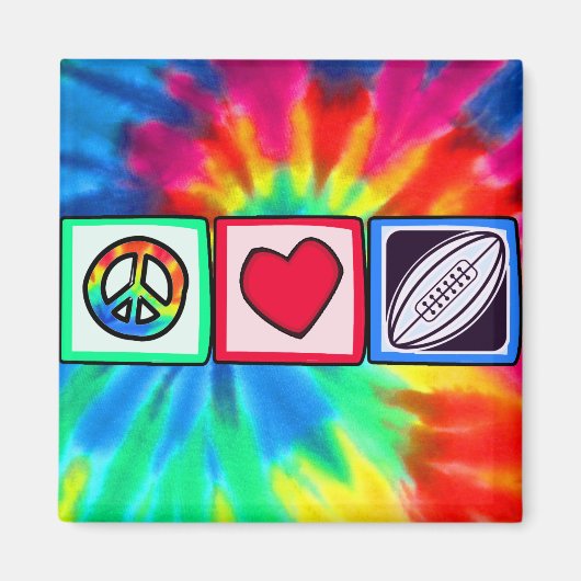 Frieden, Liebe, Rugby Football Magnet (Vorne)
