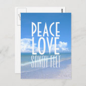 Frieden, Liebe, Sandy Feet Postkarte (Vorne/Hinten)