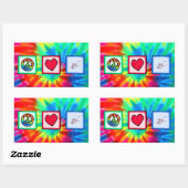 Frieden, Liebe, Saxophone Rechteckiger Aufkleber (Blatt)