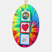 Frieden, Liebe, Saxophones Keramik Ornament (Links)