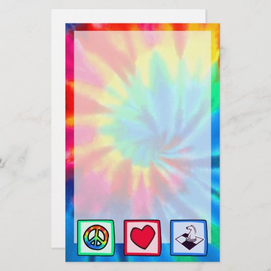 Frieden, Liebe, Schach Briefpapier (Vorne/Hinten)