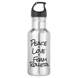 Frieden Liebe Schaumstoffrollen Wasserflasche
