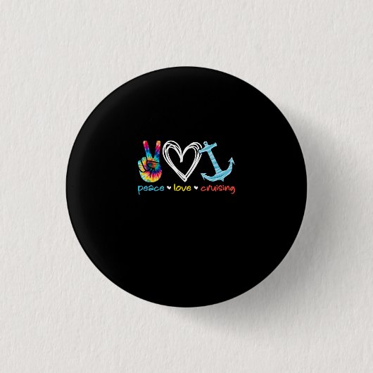 Frieden Liebe Schifffahrt Floating Ocean Gefärbte Button (Vorderseite)