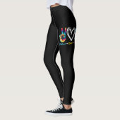 Frieden Liebe Schifffahrt Floating Ocean Gefärbte  Leggings (Links)