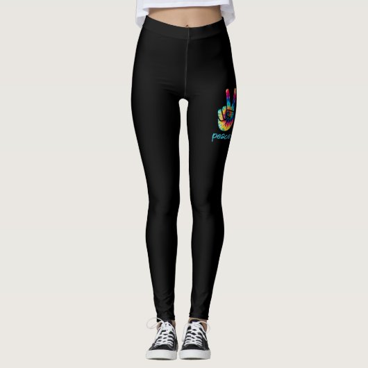 Frieden Liebe Schifffahrt Floating Ocean Gefärbte  Leggings (Vorderseite)