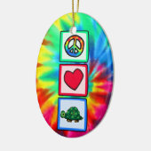 Frieden, Liebe, Schildkröten Keramik Ornament (Links)