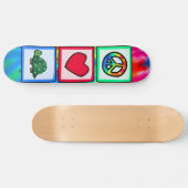 Frieden, Liebe, Schildkröten Skateboard (Horizontal)