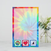 Frieden, Liebe, Schnee-Skifahren Briefpapier (Stehend Vorderseite)