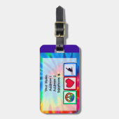 Frieden, Liebe, Schnee Skifahren Gepäckanhänger (Vorderseite vertikal)