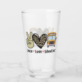 Frieden, Liebe, Schulbus Glas (Rückseite)