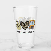 Frieden, Liebe, Schulbus Glas (Vorderseite)