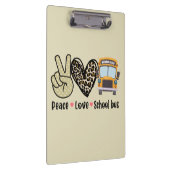 Frieden, Liebe, Schulbus Klemmbrett (Rechts)