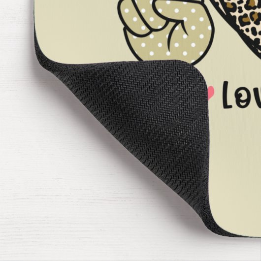 Frieden, Liebe, Schulbus Mousepad (Ecke)