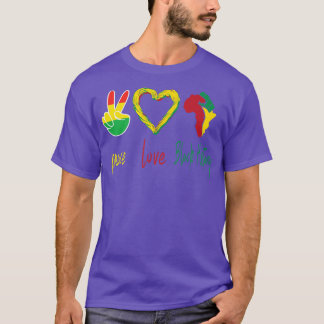 Frieden, Liebe, Schwarze Geschichte Monat Schwarze T-Shirt
