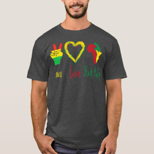 Frieden, Liebe, Schwarzgeschichte Monat Schwarzer T-Shirt