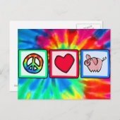 Frieden, Liebe, Schweine Postkarte (Vorne/Hinten)