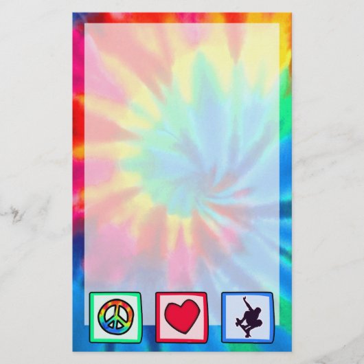 Frieden, Liebe, Skateboarding Briefpapier (Vorderseite)