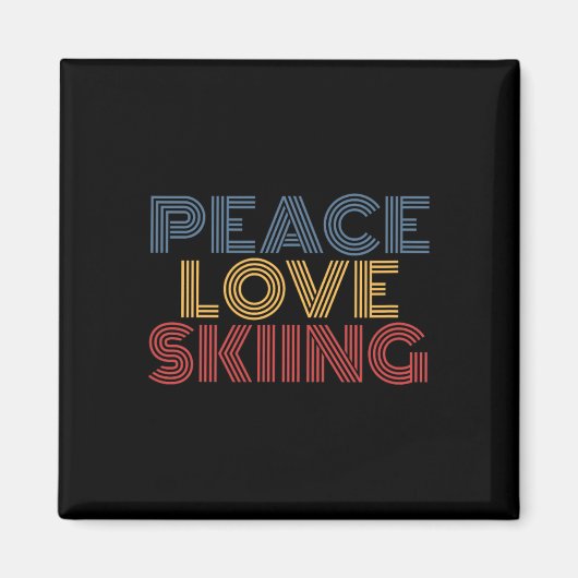 Frieden Liebe Skifahren Magnet (Vorne)