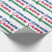 Frieden, Liebe, Snowboard Geschenkpapier (Ecke)