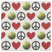 Frieden, Liebe, Softball-Entwurf Stoff (Nahaufnahme)