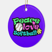 Frieden, Liebe, Softball Keramik Ornament (Links)