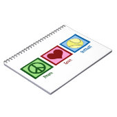 Frieden Liebe Softball Notizblock (Linke Seite)