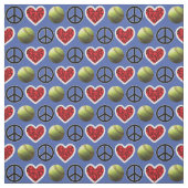 Frieden, Liebe, Softball on Blue Design Stoff (Muster)