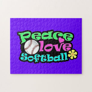 Frieden, Liebe, Softball Puzzle