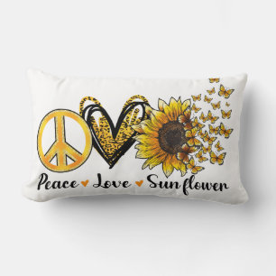"Frieden, Liebe, Sonnenblume" Lendenkissen