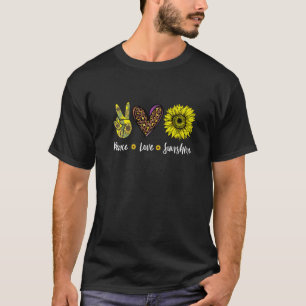 Frieden Liebe Sonnenschein Sonnenblume Hippie Sonn T-Shirt