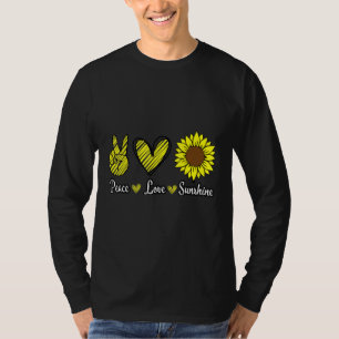 Frieden Liebe Sonnenschein Sonnenblume Hippie Sonn T-Shirt