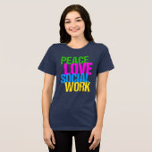 Frieden Liebe Sozialarbeit Frauen Tri-Blend Shirt (Vorderseite voll)
