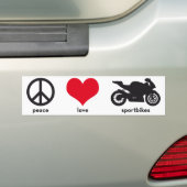 Frieden • Liebe • Sportbikes Autoaufkleber (Auf Auto)
