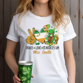 ✌️ Frieden, Liebe, St. Patrick's Day! Personalisie T-Shirt