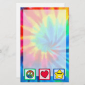 Frieden, Liebe, Sterne Briefpapier (Vorne/Hinten)