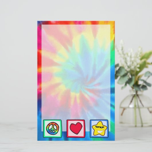 Frieden, Liebe, Sterne Briefpapier (Stehend Vorderseite)