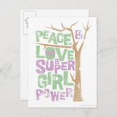 Frieden & Liebe & Supergirl Power Postkarte (Vorne/Hinten)
