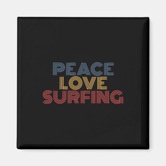 Frieden Liebe Surfen Magnet (Vorne)